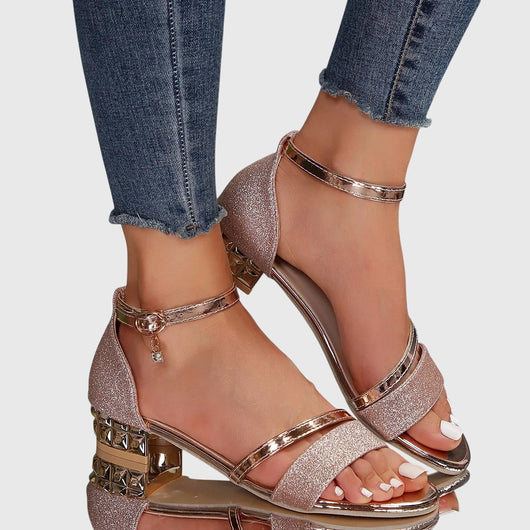 Helga | Dames sandalen met open neus en blokhak