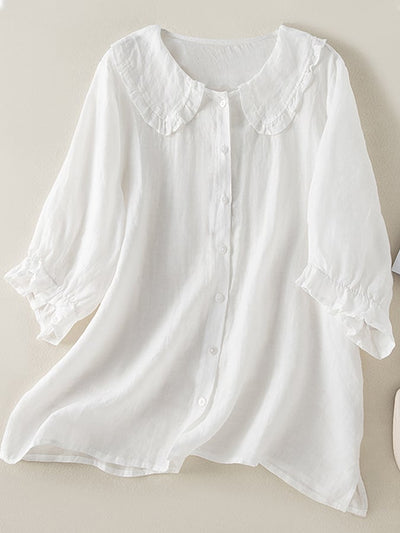 Natalie | Losvallende dames blouse met ruchekraag