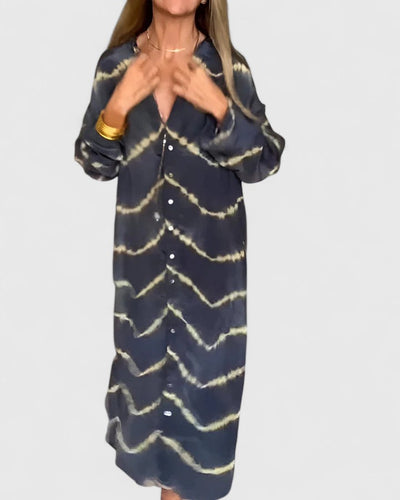 Pauline | Dames blousejurk met tie-dye dessin