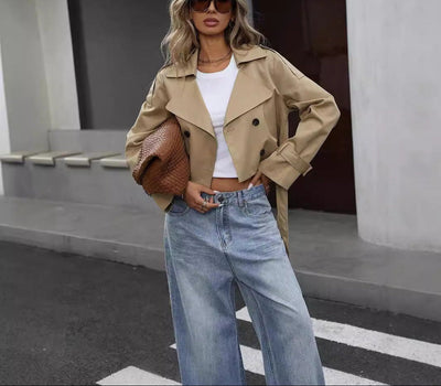 Karin | Korte dubbelrijige dames trenchcoat