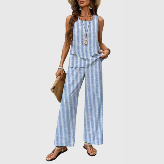 Karin | Tweedelige dames set met wijde broek