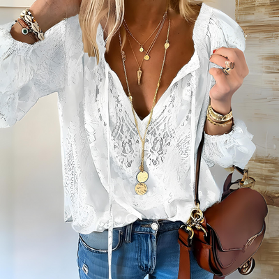 Tamara | Elegante dames boho-blouse met V-hals