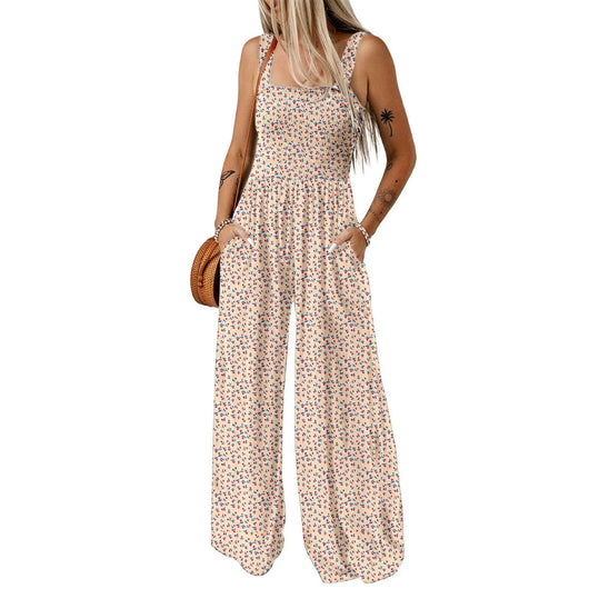 Ursula | Elegante dames jumpsuit met bloemenprint en wijde pijp