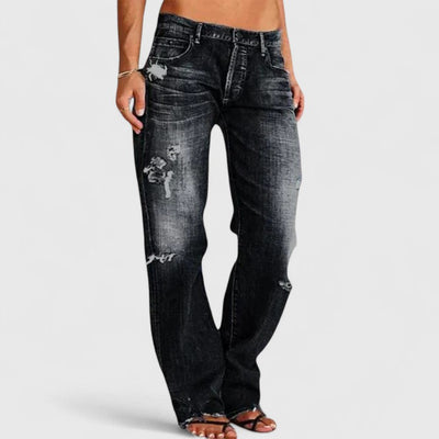 Frieda | Dames vintage jeans met losse pasvorm en wassing