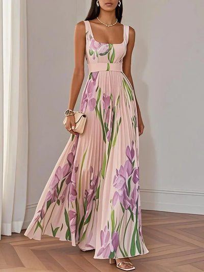 Brooklyn | Vloeiende boho A-lijnjurk met bloemenprint