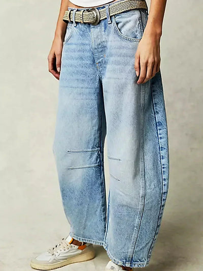 Gabriela | Bedrukte dames jeans met wijde pijp