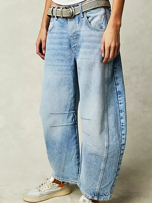 Gabriela | Bedrukte dames jeans met wijde pijp
