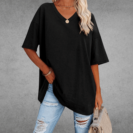 Franziska | Casual oversized dames T-shirt met V-hals