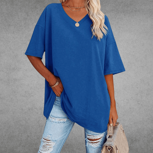 Franziska | Casual oversized dames T-shirt met V-hals