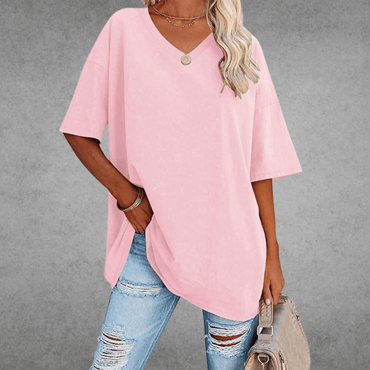 Franziska | Casual oversized dames T-shirt met V-hals