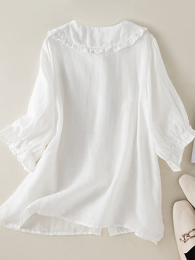 Natalie | Losvallende dames blouse met ruchekraag