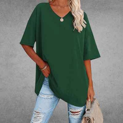 Franziska | Casual oversized dames T-shirt met V-hals