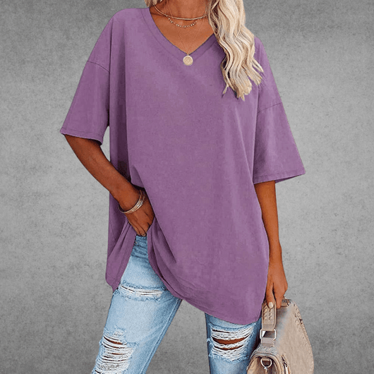 Franziska | Casual oversized dames T-shirt met V-hals