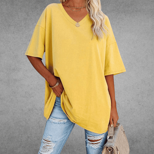 Franziska | Casual oversized dames T-shirt met V-hals