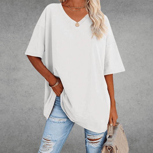 Franziska | Casual oversized dames T-shirt met V-hals
