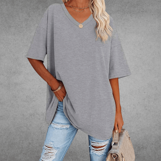 Franziska | Casual oversized dames T-shirt met V-hals