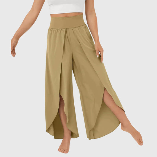 Magdalena | Wijde dames boho broek met split