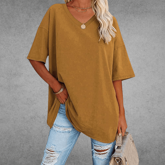 Franziska | Casual oversized dames T-shirt met V-hals