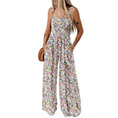 Ursula | Elegante dames jumpsuit met bloemenprint en wijde pijp