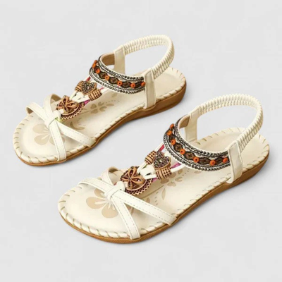 Viola | Platte dames sandalen met bandjes en open neus