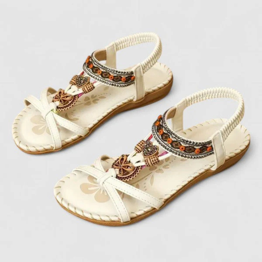 Viola | Platte dames sandalen met bandjes en open neus