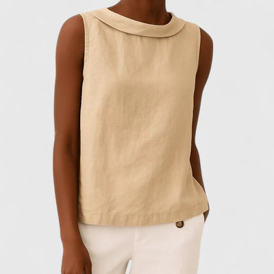 Anastine elegante top met gedrapeerde boothals
