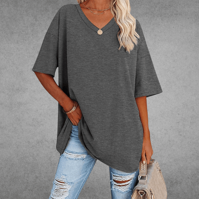 Franziska | Casual oversized dames T-shirt met V-hals