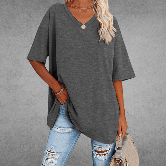 Franziska | Casual oversized dames T-shirt met V-hals