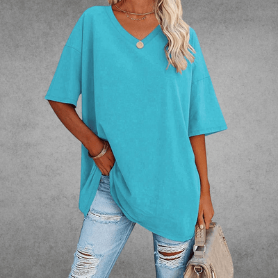 Franziska | Casual oversized dames T-shirt met V-hals