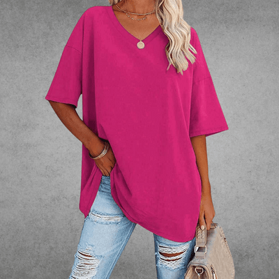 Franziska | Casual oversized dames T-shirt met V-hals