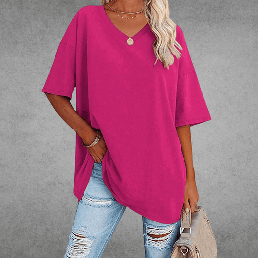 Franziska | Casual oversized dames T-shirt met V-hals