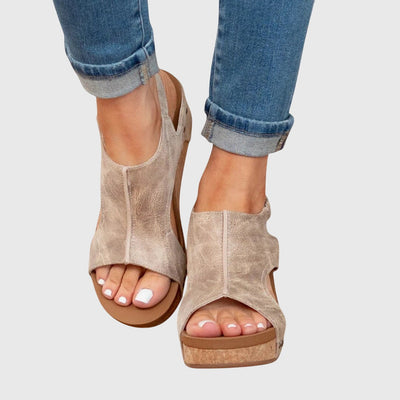 Adela comfortabele platte sandalen