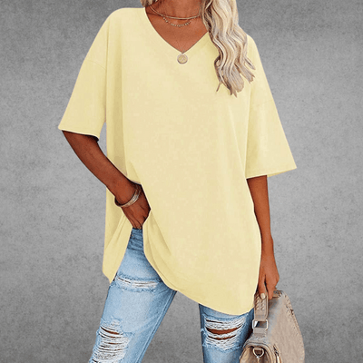 Franziska | Casual oversized dames T-shirt met V-hals