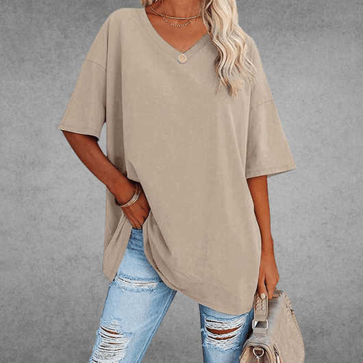 Franziska | Casual oversized dames T-shirt met V-hals