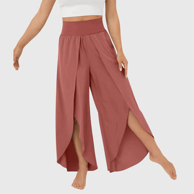 Magdalena | Wijde dames boho broek met split