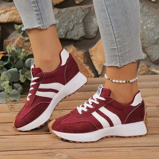 Annika | Dames retro chunky plateau sneakers met veters