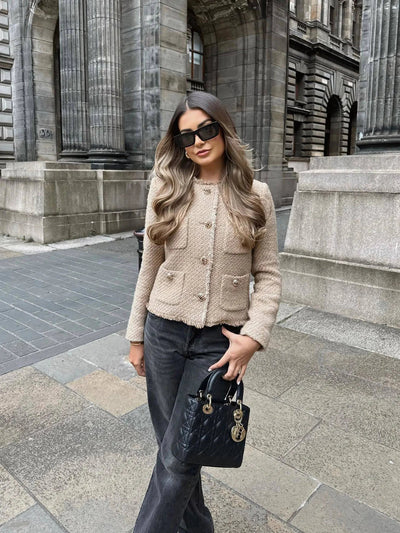 Yvonne | Elegant dames tweedjasje met knoopsluiting