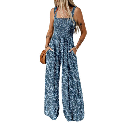 Ursula | Elegante dames jumpsuit met bloemenprint en wijde pijp