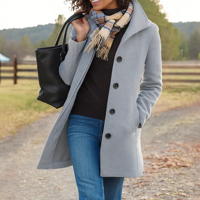 Helga | Klassieke dames winterjas met knoopsluiting
