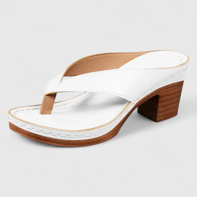 Birgit | Dames teenslippers met blokhak