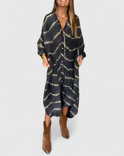 Pauline | Dames blousejurk met tie-dye dessin