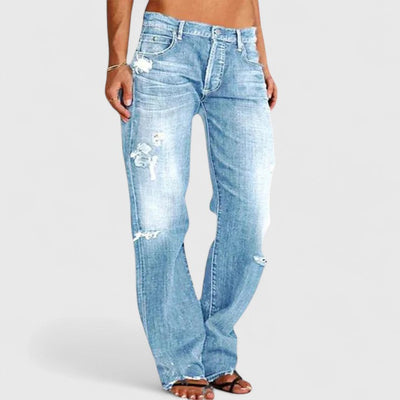 Frieda | Dames vintage jeans met losse pasvorm en wassing