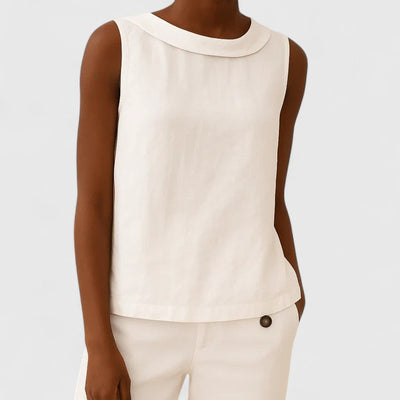 Anastine elegante top met gedrapeerde boothals