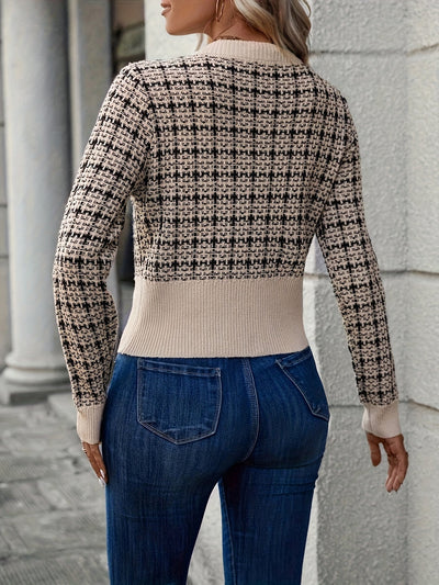 Elisa | Modieus kort dames vest van tweed