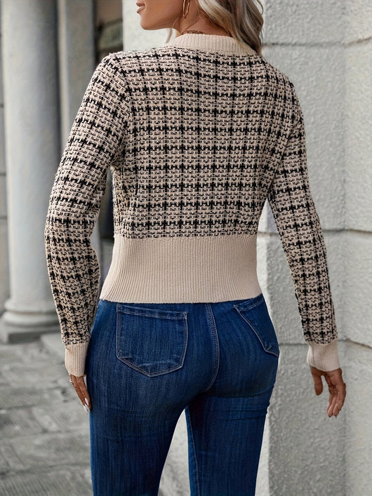 Elisa | Modieus kort dames vest van tweed