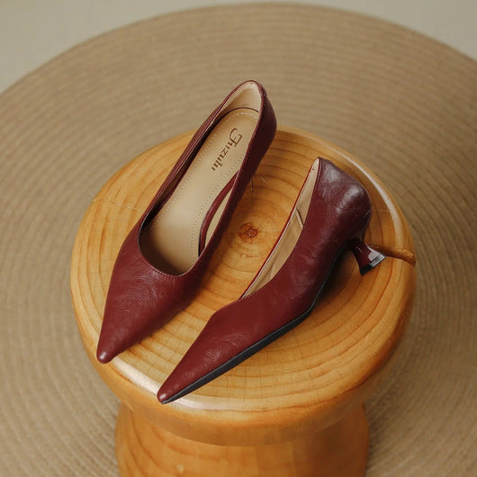 Pauline | Dames pumps met spitse neus en lage hak