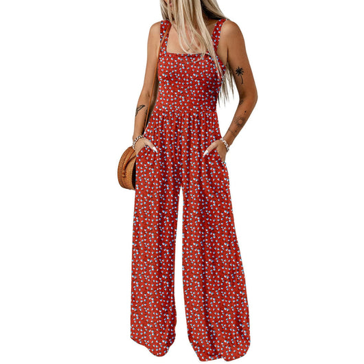 Ursula | Elegante dames jumpsuit met bloemenprint en wijde pijp