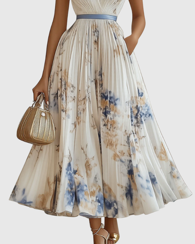 Rowella | Elegante geplisseerde maxijurk