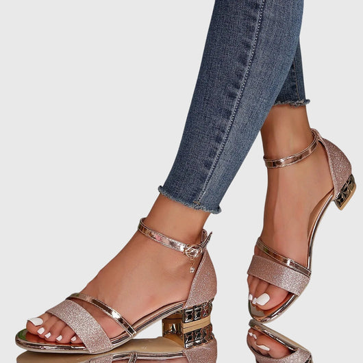 Helga | Dames sandalen met open neus en blokhak