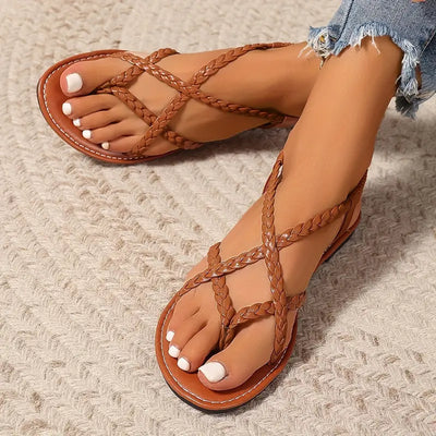 Julia | Gevlochten platte dames sandalen voor het voorjaar